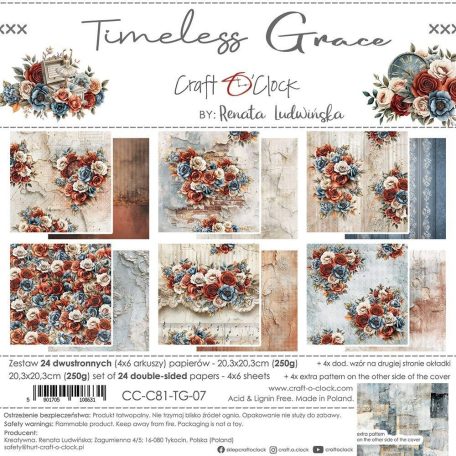 Craft O'Clock Scrapbook papírkészlet 8" (20 cm) Timeless Grace Mix Paper Set (24 ív)