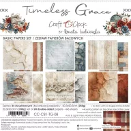   Craft O'Clock Scrapbook papírkészlet 8" (20 cm) Timeless Grace Basic Paper Set (24 ív)