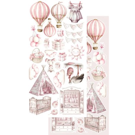 Alchemy of Art Kivágóív 6"x12" (15cm x 30 cm) Baby Girl Extras to Cut Set (1 csomag)