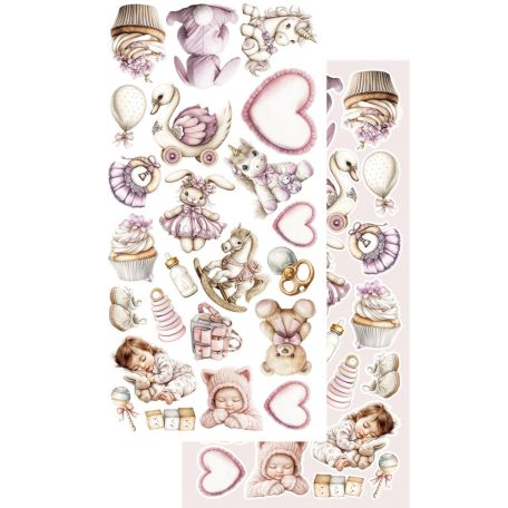 Alchemy of Art Kivágóív 6"x12" (15cm x 30 cm) Baby Girl Extras to Cut Set (1 csomag)