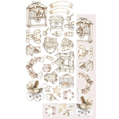 Alchemy of Art Kivágóív 6"x12" (15cm x 30 cm) Baby Girl Extras to Cut Set (1 csomag)