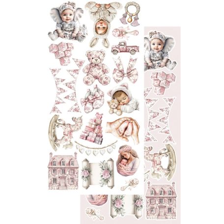 Alchemy of Art Kivágóív 6"x12" (15cm x 30 cm) Baby Girl Extras to Cut Set (1 csomag)