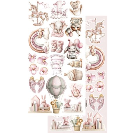 Alchemy of Art Kivágóív 6"x12" (15cm x 30 cm) Baby Girl Extras to Cut Set (1 csomag)