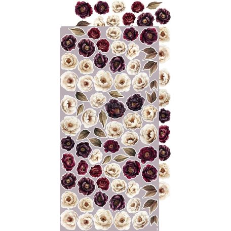 Craft O'Clock Kivágóív Plum And Caramel Flowers & More Extras to Cut Set (18 ív)