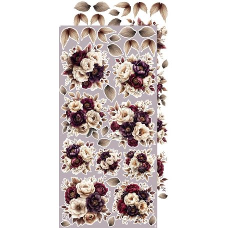 Craft O'Clock Kivágóív Plum And Caramel Flowers & More Extras to Cut Set (18 ív)
