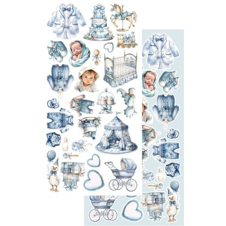 Alchemy of Art Kivágóív 6"x12" (15cm x 30 cm) Baby Boy Extras to Cut Set (1 csomag)