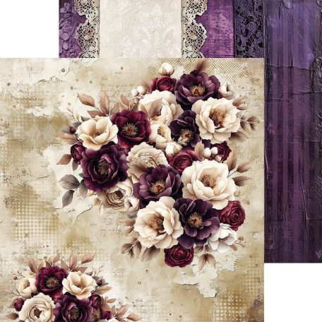 Craft O'Clock Scrapbook papírkészlet 12" (30 cm) Plum And Caramel Paper Collection Set (6 ív)