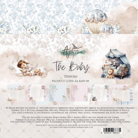Alchemy of Art Scrapbook papírkészlet 8" (20 cm) Baby Paper Collection Set (12 lap)