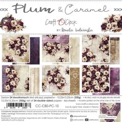   Craft O'Clock Scrapbook papírkészlet 6" (15 cm) Plum And Caramel Paper Collection Set (24 ív)