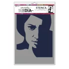 Ranger Pensive Face Stencil Dina Wakley MEdia Stencil (1 db)