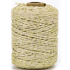   Vivant  Pamut zsineg 50m x ø2mm - Gold / Taupe Cotton Lurex Twist (1 db)
