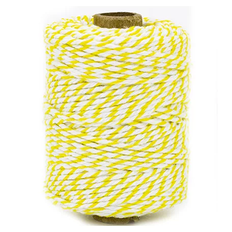 Pamut zsineg 50m x ø2mm Vivant Sárga/Fehér Cotton Twist (1 db)