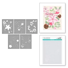 Spellbinders Christmas Florals Layered  Stencils (1 csomag)