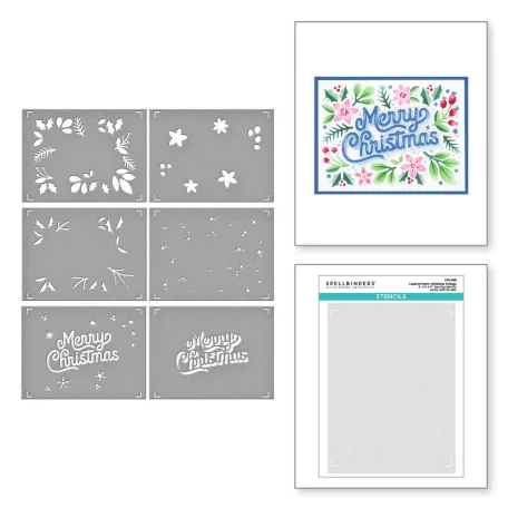 Spellbinders Merry Christmas Foliage Layered  Stencils (1 csomag)