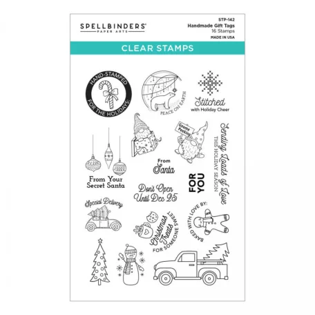 Spellbinders Szilikonbélyegző Handmade Gift Tags  Clear Stamps (1 csomag)