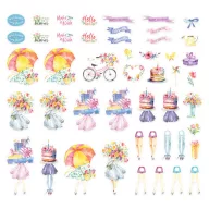   Spellbinders Kivágatok Dancin' Watercolor Celebrations Printed Die Cuts (1 csomag)