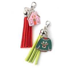   American Crafts Díszítőelem Paige Evans Sugarplum Wishes Enamel Charm Tassels (1 csomag)