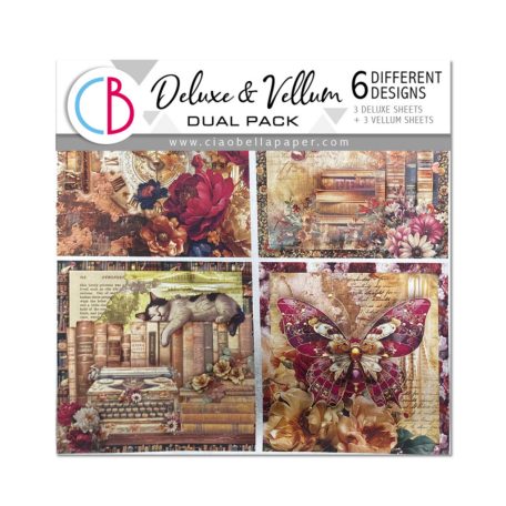 Ciao Bella Book Lovers 3 delux és 3 vellum papír 6" (15 cm) Deluxe & Vellum Dual Pack (6 ív)