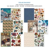   Ciao Bella Polar Railway Kivágóív készlet A4 Junk Journal Ephemera Book (32 ív)