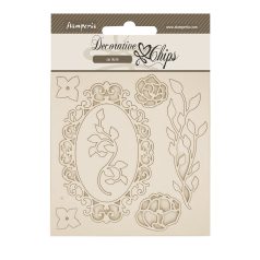   Stamperia Quiet Days Chipboard 14x14 cm Frame with Flowers Decorative Chips (1 ív)