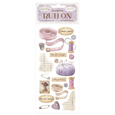 Stamperia Quiet Days Kaparós matrica  Sewing Rub-On (1 ív)