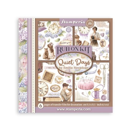 Stamperia Quiet Days Kaparós matrica készlet  Assortment Rub-On (6 ív)