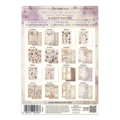 Stamperia Quiet Days  Junk Journal Stickers, Cut-Outs, Backgrounds (1 csomag)