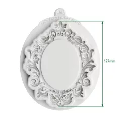   Large Oval Vintage Frame Szilikon öntőforma Katy Sue Designs Silicon Mould (1 db)