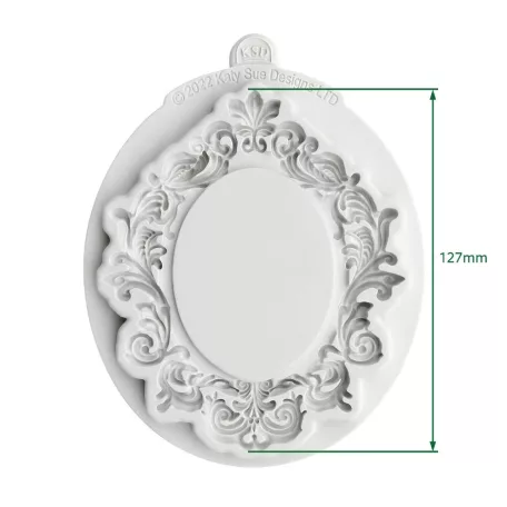 Large Oval Vintage Frame Szilikon öntőforma Katy Sue Designs Silicon Mould (1 db)