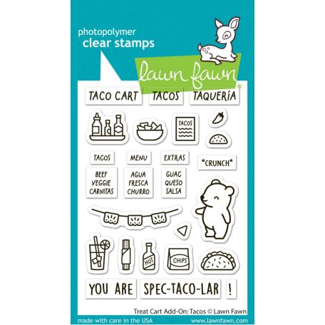 Lawn Fawn Treat Cart Add-On Tacos Szilikonbélyegző LF3777 Clear Stamps (1 csomag)