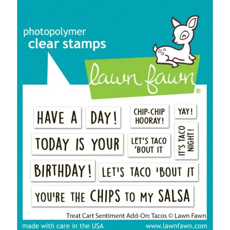 Lawn Fawn Treat Cart Sentiment Add-On Tacos Szilikonbélyegző LF3780 Clear Stamps (1 csomag)