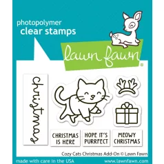   Lawn Fawn Cozy Cats Christmas Add-On Szilikonbélyegző LF3899 Clear Stamps (1 csomag)