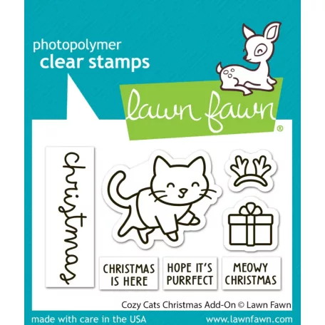 Lawn Fawn Cozy Cats Christmas Add-On Szilikonbélyegző LF3899 Clear Stamps (1 csomag)
