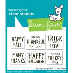   Lawn Fawn Tiny Tag Sayings Fall Szilikonbélyegző LF3862 Clear Stamps (1 csomag)