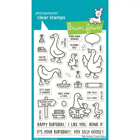 Lawn Fawn Silly Goose! Szilikonbélyegző LF3844 Clear Stamps (1 csomag)