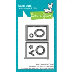   Lawn Fawn Knock, Knock, Who's There? Rectangle Door Add-On Vágósablon LF3864 Lawn Cuts (1 csomag)