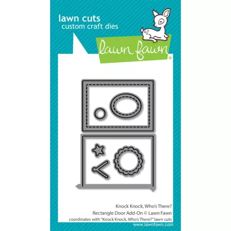 Lawn Fawn Knock, Knock, Who's There? Rectangle Door Add-On Vágósablon LF3864 Lawn Cuts (1 csomag)