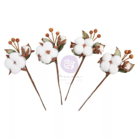 Prima Marketing Twinkle & Treats Virág díszítőelem Snowy Cotton Flowers (1 csomag)