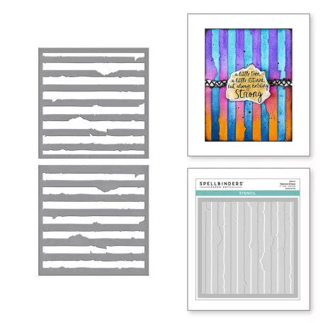 Spellbinders Tattered Stripes Stencil Beautifully Imperfect Stencils (1 csomag)