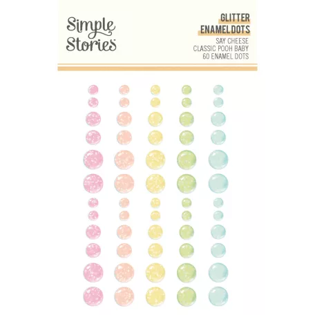 Simple Stories Díszítőelem Say Cheese Classic Pooh Baby Glitter Enamel Dots (1 ív)