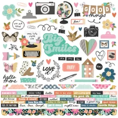   Simple Stories Matrica 12" (30 cm) Take Note Cardstock Stickers (1 ív)