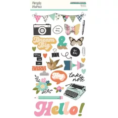   Simple Stories Chipboard matrica Take Note 6x12 Inch Chipboard (1 ív)