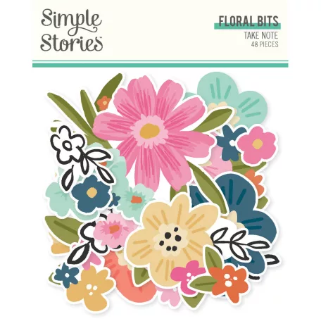 Simple Stories Kivágatok Take Note Floral Bits & Pieces (1 csomag)