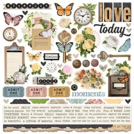 Simple Stories Matrica 12" (30 cm) Simple Vintage Junk Drawer Cardstock Stickers (1 ív)