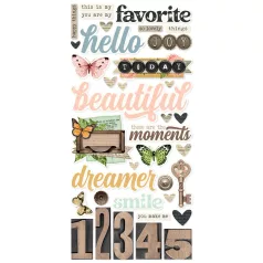   Simple Stories Matrica Simple Vintage Junk Drawer Foam Stickers (2 ív)