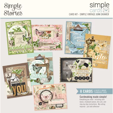 Simple Stories Kivágatok Simple Vintage Junk Drawer Simple Cards Kit (1 csomag)