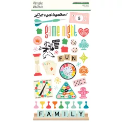   Simple Stories Chipboard matrica Game Night 6x12 Inch Chipboard (1 ív)