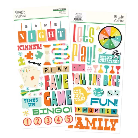 Simple Stories Matrica Game Night Foam Stickers (2 ív)