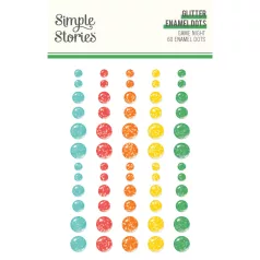   Simple Stories Díszítőelem Game Night Glitter Enamel Dots (1 ív)