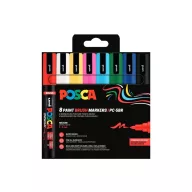 UNI POSCA ecsethegyű dekormarker 1-4 mm PC-5BR (8 db)